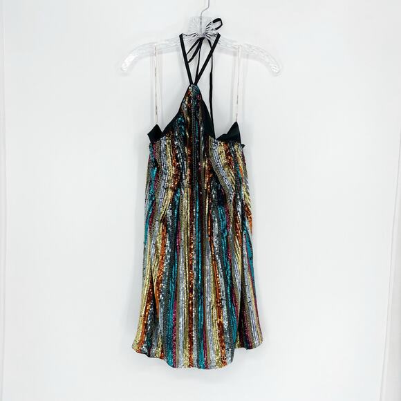 Lovers + Friends Halter Sequin Mini Dress Size Large